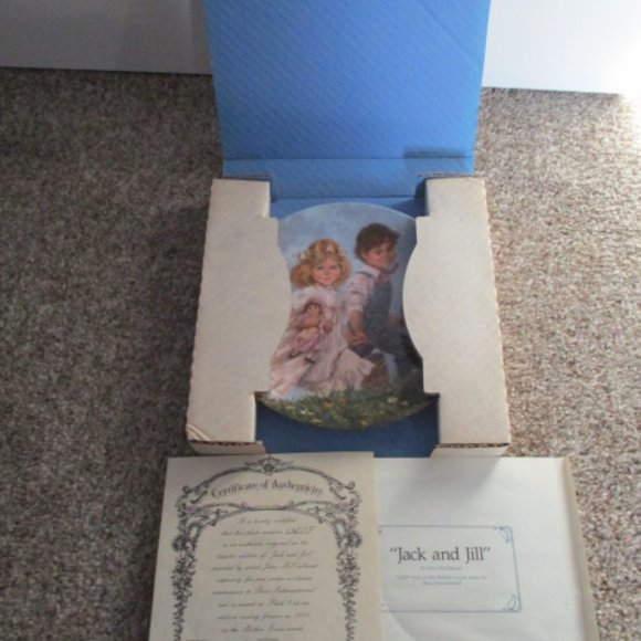 Jack And Jill Mother Goose 1986 Reco Collectible Plate John McClelland with Box - Picture 2 of 5